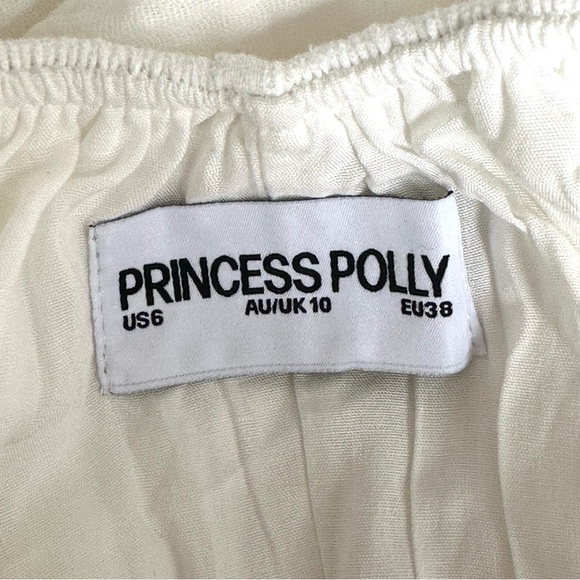 Princess Polly Let's Dance 100% Cotton Puff Sleeve Mini White Dress Size 6 NWOT - Picture 14 of 15